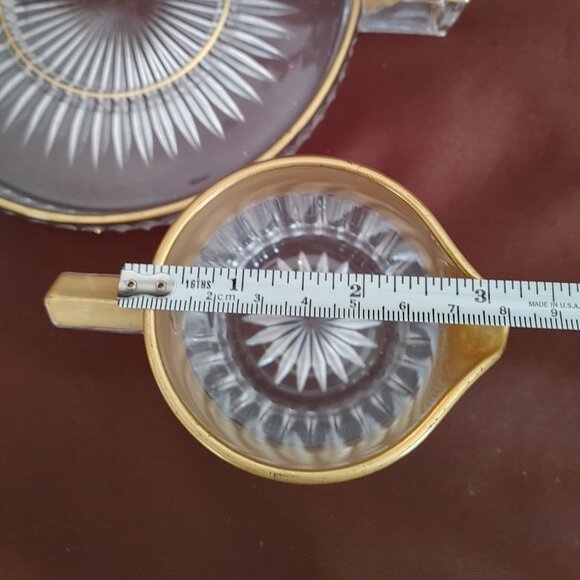 Rare Vintage Elegant Gold and Clear Glass Coffee Set - Picture 6 of 7